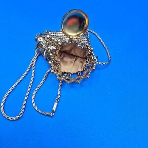 Antique Vintage 1930's Whiting Davis Gold Metal Flapper Coin Purse